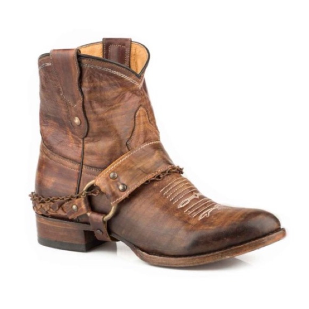 Roper 7522 Vintage Brown Leather Vamp Shaft Harness